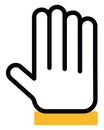 Hand five fingers, icon