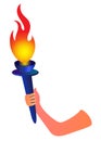 Hand with flaming torch