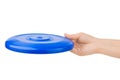 Hand and flying disc Royalty Free Stock Photo