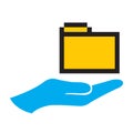 Hand and folder icon Royalty Free Stock Photo