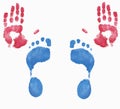 Hand and foot prints Royalty Free Stock Photo
