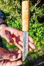 Hand forged traditional Siberian steel knife