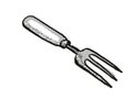 Hand fork Garden Tool Cartoon Retro Drawing