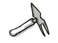 Hand fork and hoe Garden Tool Cartoon Retro Drawing