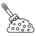 Hand fork soil icon, outline style