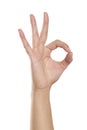 Hand forming A-OK sign