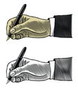 Hand with fountain pen