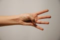 Hand and four fingers extended Royalty Free Stock Photo