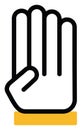 Hand four fingers, icon
