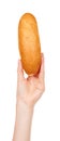 Hand with fresh bun isolated on white background Royalty Free Stock Photo