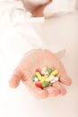 Hand full of pills Royalty Free Stock Photo