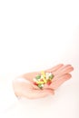 Hand full of pills Royalty Free Stock Photo