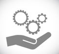 Hand gears icon