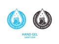 Hand gel sanitizer logo. Vector illustration.