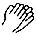 Hand gesture aplause icon, outline style