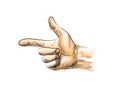 Hand gesture, finger Gun Royalty Free Stock Photo