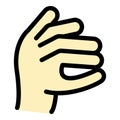 Hand gesture funny icon color outline vector