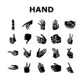 Hand Gesture And Gesticulate Icons Set Vector