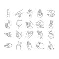 Hand Gesture And Gesticulate Icons Set Vector