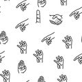 Hand Gesture And Gesticulate Vector Seamless Pattern