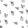 Hand Gesture And Gesticulate Vector Seamless Pattern