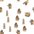 Hand Gesture And Gesticulate Vector Seamless Pattern