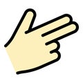 Hand gesture grab icon color outline vector Royalty Free Stock Photo