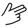 Hand gesture grab icon, outline style Royalty Free Stock Photo