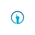 Hand gesture icon logo simple template Royalty Free Stock Photo