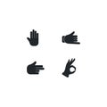 Hand gesture icon logo simple template