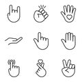 Hand gesture icon set, isolated on white background Royalty Free Stock Photo