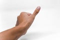 Hand gesture imprinting with thumb