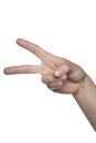 Hand gesture indicating peace and trust