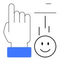 Hand Gesture Interaction with happy Face Symbol a Digital Interface Concept Royalty Free Stock Photo