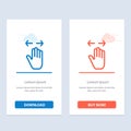 Hand, Gesture, Left, Right, zoom out  Blue and Red Download and Buy Now web Widget Card Template Royalty Free Stock Photo