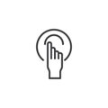 Hand gesture line icon