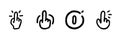 Hand Gesture Line Icon Set In Doodle Style. Communication, Interaction, And User Interface Outline Sketch Collection Royalty Free Stock Photo