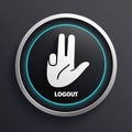 Hand Gesture with Logout Button Concept Icon Illustration Royalty Free Stock Photo