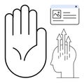 Hand Gesture with Mind Growth and Digital Interface Concept Design Royalty Free Stock Photo