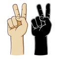 Hand Gesture Number Two Or Peace Sign Royalty Free Stock Photo