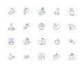 Hand gesture outline icons collection. gesticulating, waving, pointing, beckoning, signaling, clapping, shaking vector