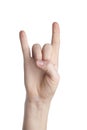 Hand gesture rocker goat isolated over white background Royalty Free Stock Photo