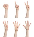 Hand gesture set counting numbers