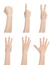 Hand gesture set counting numbers