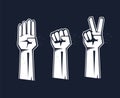 Hand gesture set. Isolated vector