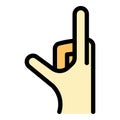 Hand gesture show icon color outline vector Royalty Free Stock Photo