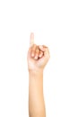 Hand gesture showing little finger. Promise sign of human on white background Royalty Free Stock Photo