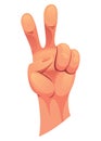 Hand gesture sign fist arm, isolated icon. Finger counting. Sign language. Realistic human hand, sign. Vector graphic Royalty Free Stock Photo