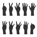 Hands icons with finger count Royalty Free Stock Photo