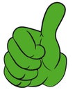 Hand gesture with thumb up.